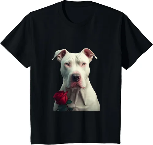 Vista 31 de Dogo Argentino Valentines Day Camiseta, Negro