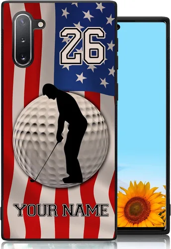 Vista 4 de Personalized Golfer Name Number America Flag Design Rubber Cover Phone Case for iPhone15 14 11 12 13 PRO MAX XR XS MAX 8 PLUS 6S PLUS Custom Golf