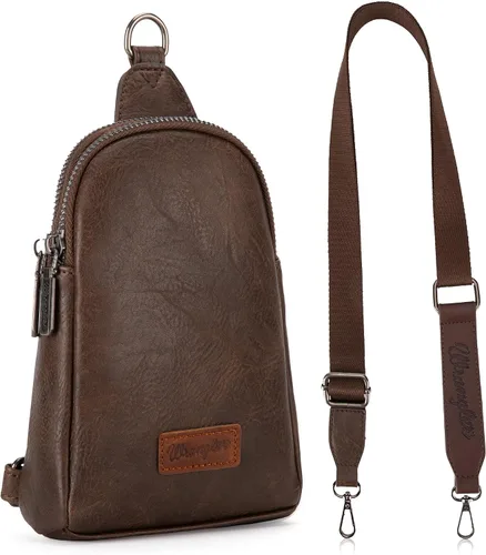 Vista 6 de Wrangler Bolso bandolera para mujer con correa desmontable, café (A-Coffee), Moda