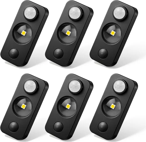 Vista 10 de Luces LED Puck con Sensor de Movimiento, Iluminación Inalámbrica Recargable para Debajo del Gabinete, Luz Nocturna Regulable, Luces Debajo