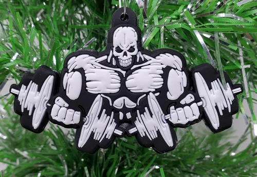 Vista 2 de Fitness Levantamiento de pesas Body Building Skull Ornamento con mancuernas