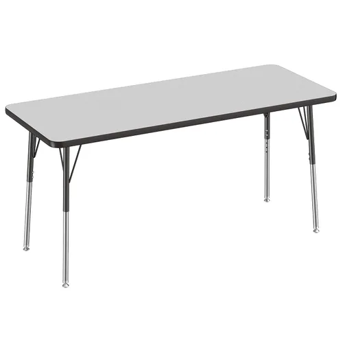 Vista 63 de FDP - Mesa rectangular para actividades escolares y de oficina (24 x 36 pulgadas), patas estándar con deslizadores giratorios, altura ajustable