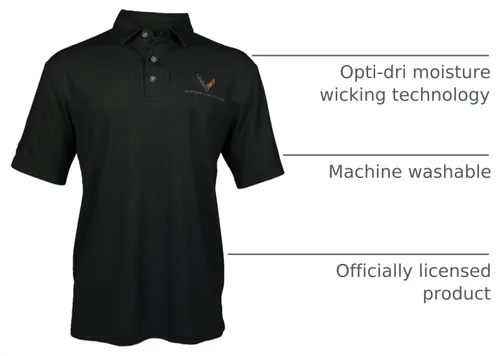 Vista 2 de Polo C8 Corvette para hombre Negro