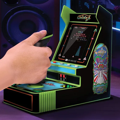 Vista 3 de My Arcade Galaga Joystick Player : Officially Licensed Galaga and Galaxian Video Game Console, Fun Portable Mini Game 3.2" Full Color Display