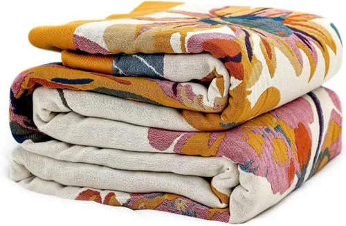 Vista 47 de LUTBM Manta bohemia para sofá de 50 x 60 pulgadas, 100% algodón, suave Animal-pájaro-a