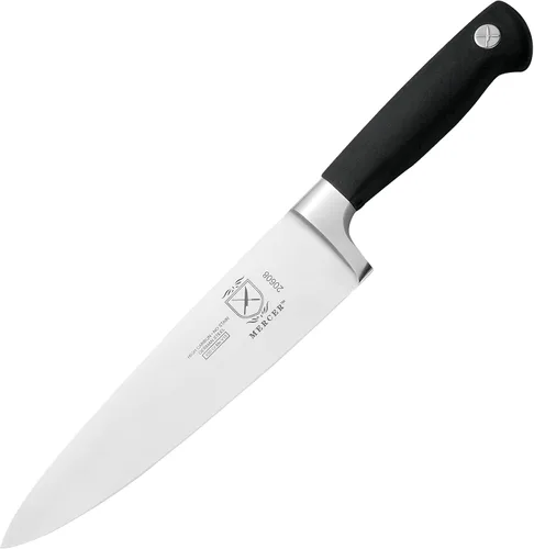 Vista 21 de Cuchillo para carne forjado Mercer Culinary Genesis de 10 pulgadas, Cuchillo rígido, forjado para deshuesar, 15,24 cm, 6", Acero/negro