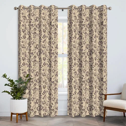 Vista 17 de Cortinas opacas bohemias para dormitorio, cortinas modernas de mediados de siglo color azul, cortinas térmicas con ojales para oscurecer
