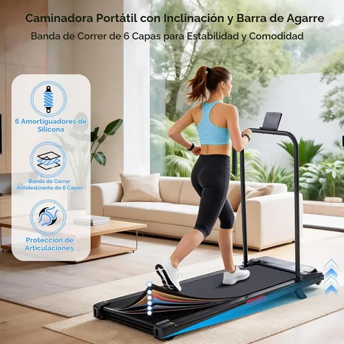 Vista 6 de Caminadora portátil con mango inclinado para el hogar