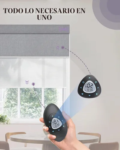 Vista 2 de Graywind Persianas dobles motorizadas para ventanas, persianas dobles inteligentes opacas y filtrantes de luz, persianas motorizadas con control