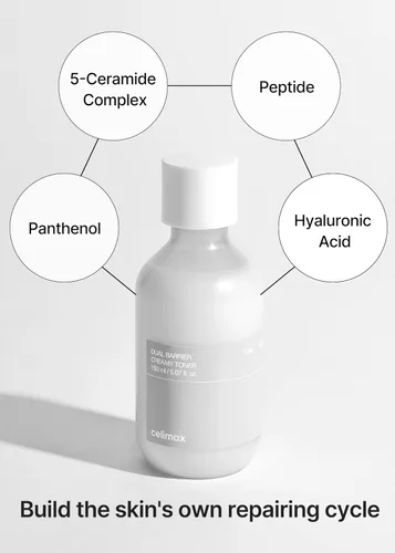 Vista 10 de Celimax Tónico Cremoso de Doble Barrera Con Ceramidas, Péptido, Libre de Aceite y Alcohol, Astringente Facial, Hidratante, Calmante, Suavizante