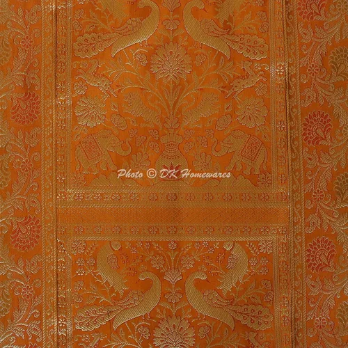 Vista 3 de Fundas de almohada de seda de brocado de jacquard indio para cama, cilíndrico perro caliente marrón, masand de yoga, decoración del hogar, sala