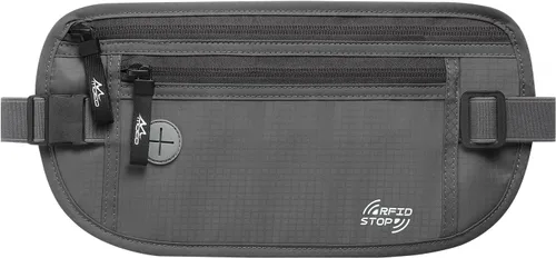 Vista 10 de MoKo Cinturón de dinero de viaje con bloqueo RFID, cartera oculta para Negro