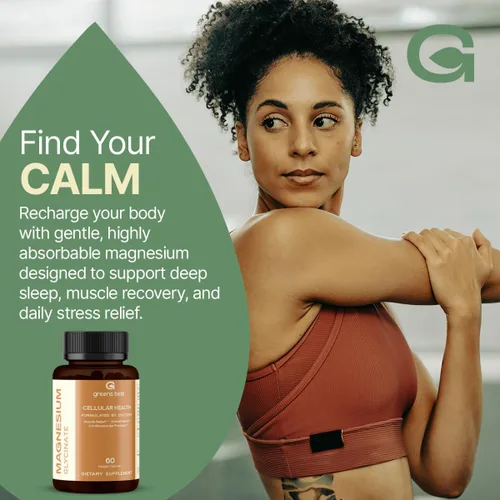Vista 6 de Greens Best - Glicinato de magnesio 500 mg – Magnesio quelado de alta absorción para dormir, recuperación muscular y salud cardíaca – Sin OMG