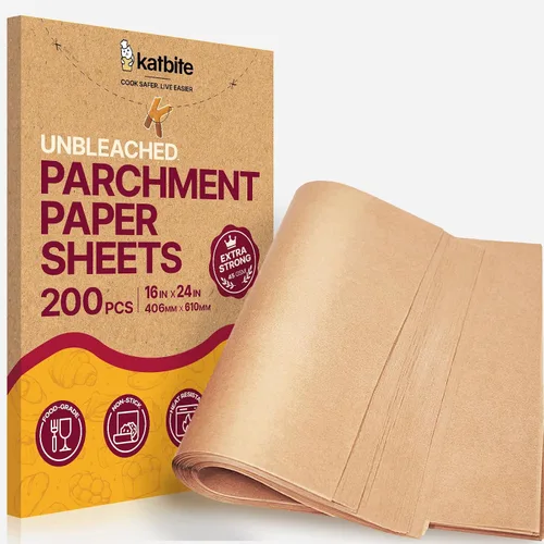 Vista 16 de Katbite 265 hojas de papel pergamino de 10 x 15 pulgadas, papel de hornear sin blanquear resistente, precortado y a prueba de aceite, perfecto