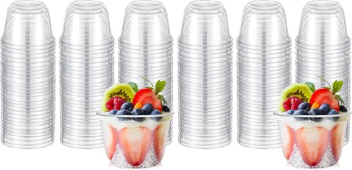 Vista 14 de Ziliny 100 copas de vino de plástico sin tallo, desechables, copas de vino de plástico para fiestas, bodas, cumpleaños, cócteles