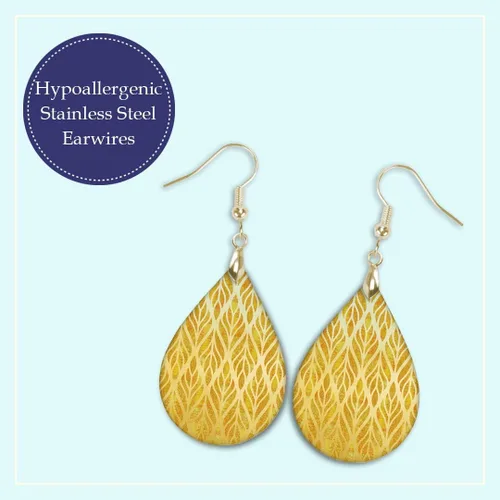 Vista 73 de Dangle Earrings for Women Colorful Dangling Drop Statement Jewelry Printed MDF Wood Teardrop Double Side Print Handmade by The Painted Pug