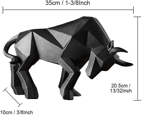 Vista 4 de ASNOMY Figurina de Toro de Poliresina para Decoración del Hogar, Esculturas Abstractas, Decoración del Hogar con Ornamento de Animal Original