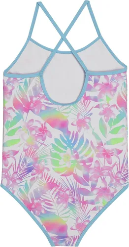 Vista 3 de Juicy Couture Conjunto de 2 trajes de baño de una pieza para niñas, traje de baño para niños, lindo degradado, teñido anudado, estampado tropical