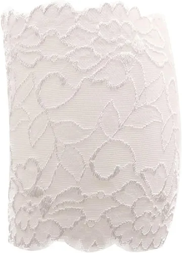 Vista 2 de mollensiuer 2 pares de calcetines elásticos de encaje para botas, calentadores de piernas para mujer, color blanco, Blanco