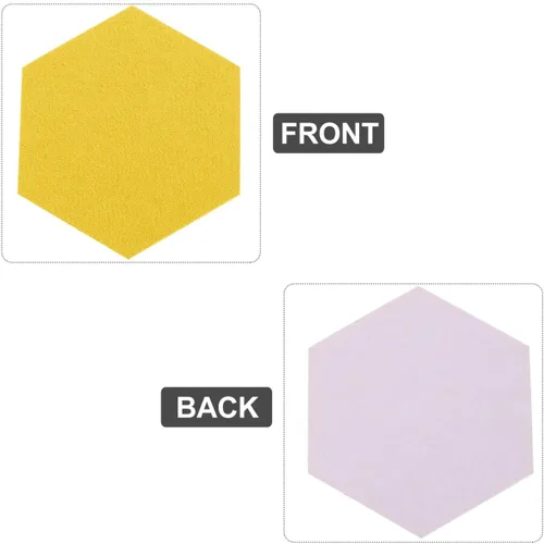 Vista 8 de Tablero de pared hexagonal de fieltro, paquete de 12 tableros de notas de fieltro autoadhesivos para oficina, hogar, aula, decoración de azulejos