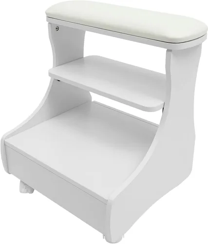 Vista 9 de Pedicura Reposapiés Baño de Pies Carrito Reposapiés Pedicura Manicura Silla Taburete de baño con ruedas Capacidad de 44.09 lbs Soporte Soporte