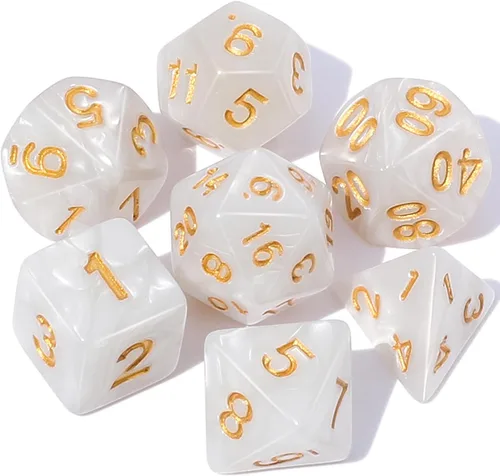 Vista 37 de CiaraQ Juego de dados poliédricos de 7 piezas para juegos de mesa MTG de Negro
