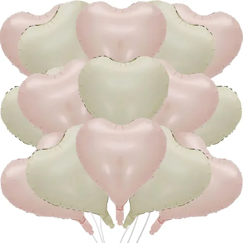 Vista 7 de 100 globos en forma de corazón de 5 pulgadas, globos de aluminio de Mylar de papel de aluminio para decoración de mujeres y niñas, día de San