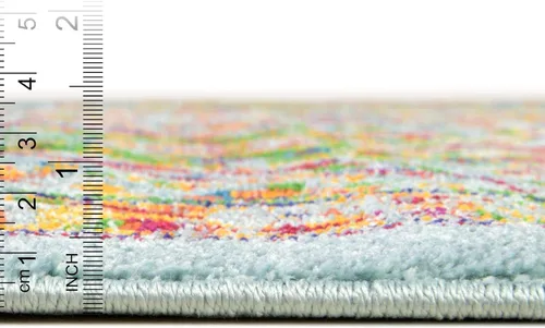 Vista 5 de Unique Loom Calypso Collection - Alfombra rectangular de 2 x 3 pies, color aguamarina y azul marino