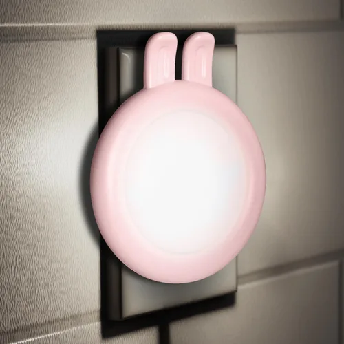 Vista 7 de SATONA Luz nocturna de conejo, bonita luz nocturna LED de conejo para habitaciones de niños, pasillos y decoración de fiestas, diseño de pared Rosa