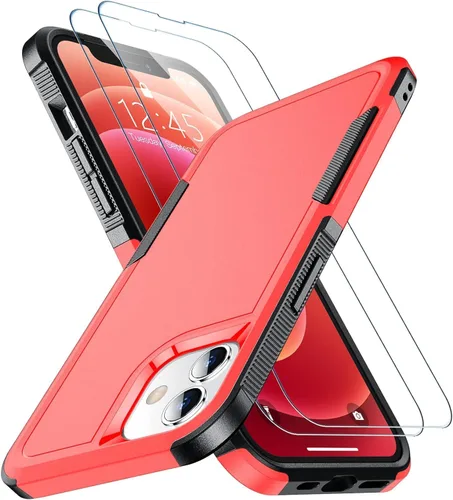 Vista 20 de SPIDERCASE Funda diseñada para iPhone 12/iPhone 12 Pro, protección contra caídas de grado militar de 10 pies, con 2 protectores de pantalla