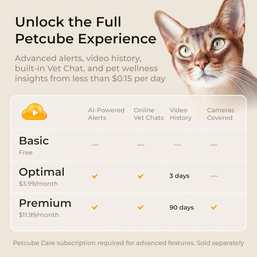 Vista 7 de Petcube Cam Cámara Wi-Fi interior para mascotas y de seguridad con aplicación para teléfono, monitor de mascotas con audio y video bidireccional