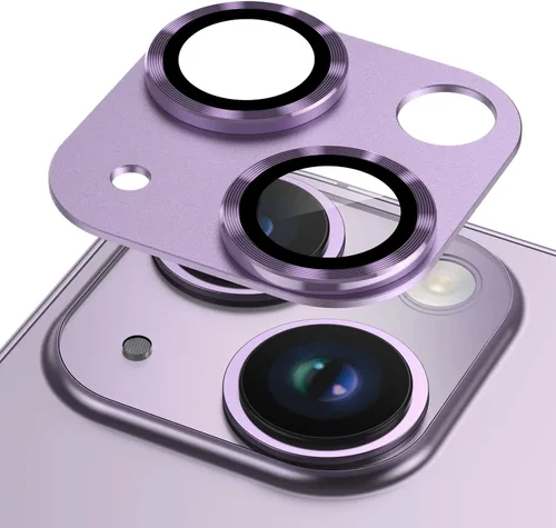 Vista 12 de Korecase Protector de lente de cámara para iPhone 14/iPhone 14 Plus, película de vidrio templado de metal para cámara, compatible con funda de lente
