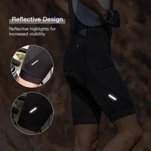 Vista 4 de Santic Pantalones cortos de ciclismo para hombre, acolchado 4D, transpirable, para ciclismo de carretera, ciclismo, ciclismo, ciclismo, gel de viaje