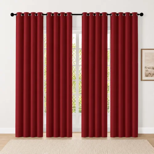 Vista 96 de Cortinas de oscurecimiento de habitación de 84 pulgadas de largo para dormitorio, sala de estar, cortinas térmicas aislantes con ojales