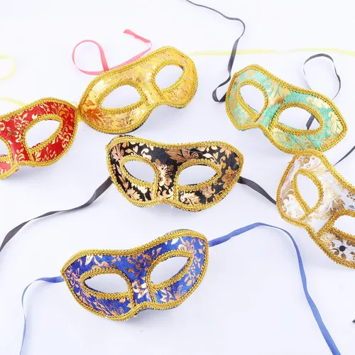 Vista 5 de Youthful 14 máscaras retro unisex, máscaras de media cara, máscaras para fiesta, máscaras venecianas vintage, máscaras de baile de graduación