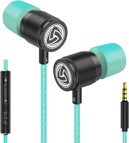Vista 15 de LUDOS Auriculares con cable ultra intraauriculares, 5 años de garantía, auriculares con micrófono, auriculares con cancelación de ruido, espuma