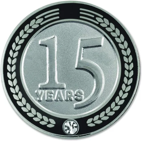 Vista 32 de PinMart Years of Service Award Employee Recognition Gift Pin de solapa - Negro