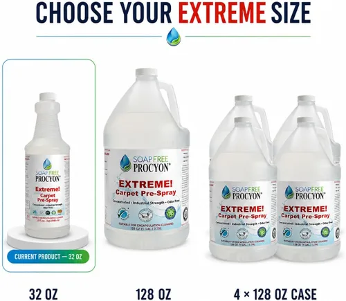 Vista 8 de Soap Free Procyon 12 cada uno- 1 estuche- 32 oz. Botellas extremas! Limpiador concentrado de alfombras pre-Sray. Úselo para limpieza