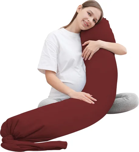 Vista 8 de MOON PARK - Almohada de embarazo con funda de enfriamiento increíblemente suave y lisa en forma de I, almohada de maternidad de cuerpo completo