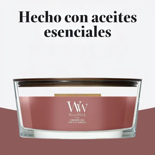 Vista 6 de WoodWick - Vela perfumada Chai de canela, mecha, 16 onzas Canela Chai