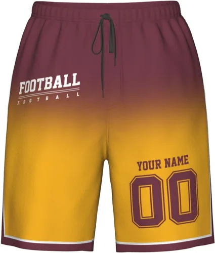 Vista 35 de Pantalones cortos de playa personalizados de fútbol para hombre, de secado rápido, personalizados con cualquier nombre y número, regalos