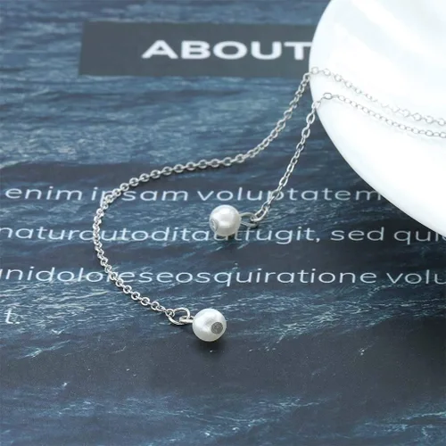 Vista 8 de Olbye Back Necklace Pearl Backdrop Necklaces Body Chain Jewelry for Women and Girls Bridal Jewelry