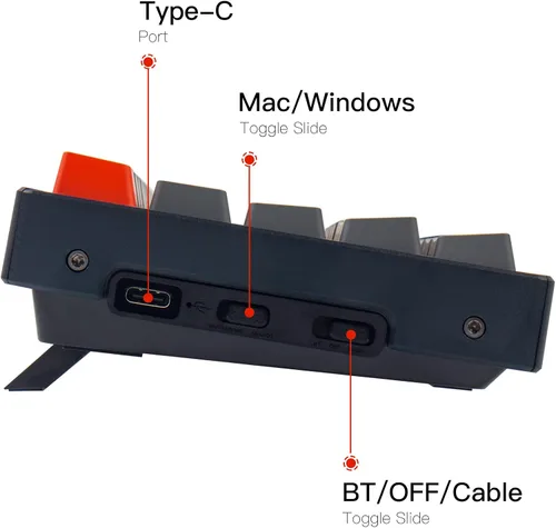 Vista 4 de Keychron K12 - Teclado mecánico con 60 de diseño Bluetooth inalámbricocon cable intercambiable en caliente con interruptor óptico marrón teclado
