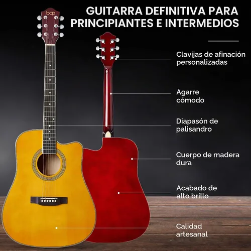 Vista 4 de Best Choice Products Guitarra Acústica para Principiantes de 41 Pulgadas, Tamaño Completo, Toda de Madera con Cutaway, Juego de Inicio con Funda