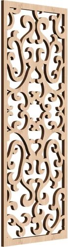 Vista 42 de 9 3/8 pulgadas de ancho x 24 3/8 pulgadas de alto x 1/4 de alto Smithfield paneles de pared de madera con calado, abedul