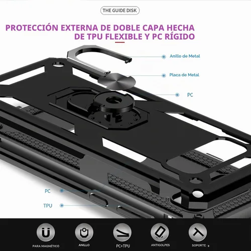 Vista 5 de LeYi Funda para teléfono Galaxy Note 8 con protector de pantalla 3D, soporte de anillo magnético de grado militar y funda desbloqueada Android