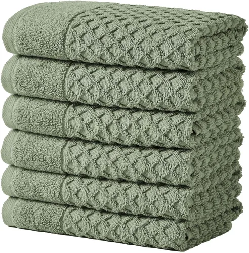 Vista 12 de Great Bay Home - Toallas de mano 100% algodón blanco, 6 toallas de baño suaves para manos, altamente absorbentes y de secado rápido, colección 01