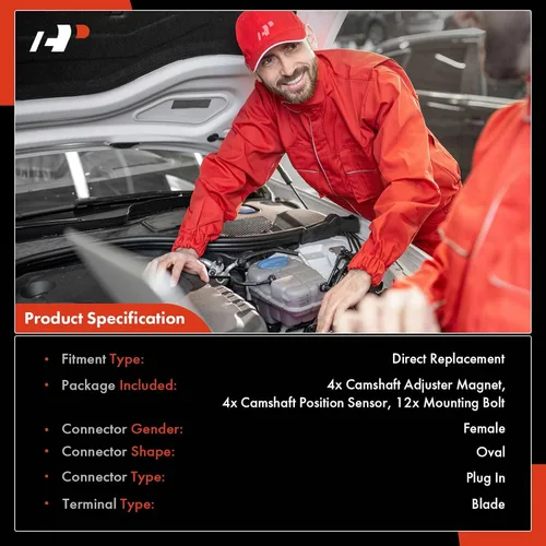 Vista 2 de A-Premium 8-PC Sensor de posición del árbol de levas y ajustador de árbol de levas Solenoide imán Compatible con vehículos Mercedes-Benz 2006-2015