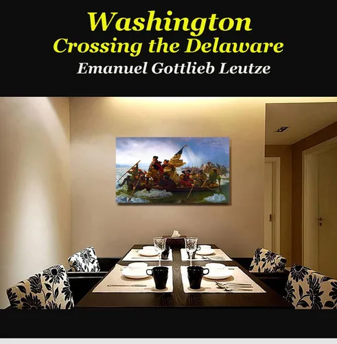 Vista 2 de ELITEART - Washington Crossing the Delaware por Emanuel Gottlieb Leutze Reproducción de pintura al óleo Giclée Wall Art Impresiones en lienzo Lona