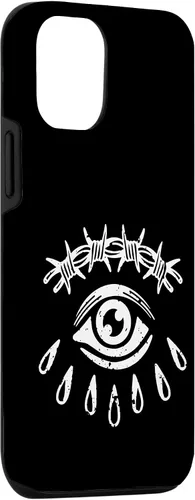 Vista 3 de iPhone 14 alambre de púas ojo gótico grunge punk alternativa tatuaje flash caso